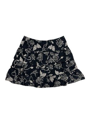 Old Navy Butterfly Tiered Skirt Black SM Ruffle Mothcore Floral Cottagecore